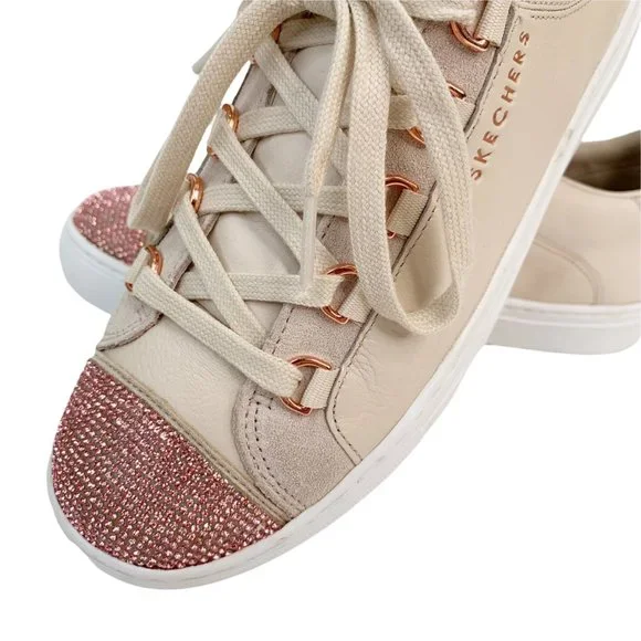 *SOLD* Skechers Street Womens Size 8.5 Los Angeles Pink Sneakers Sparkly Leather - Picture 8 of 15